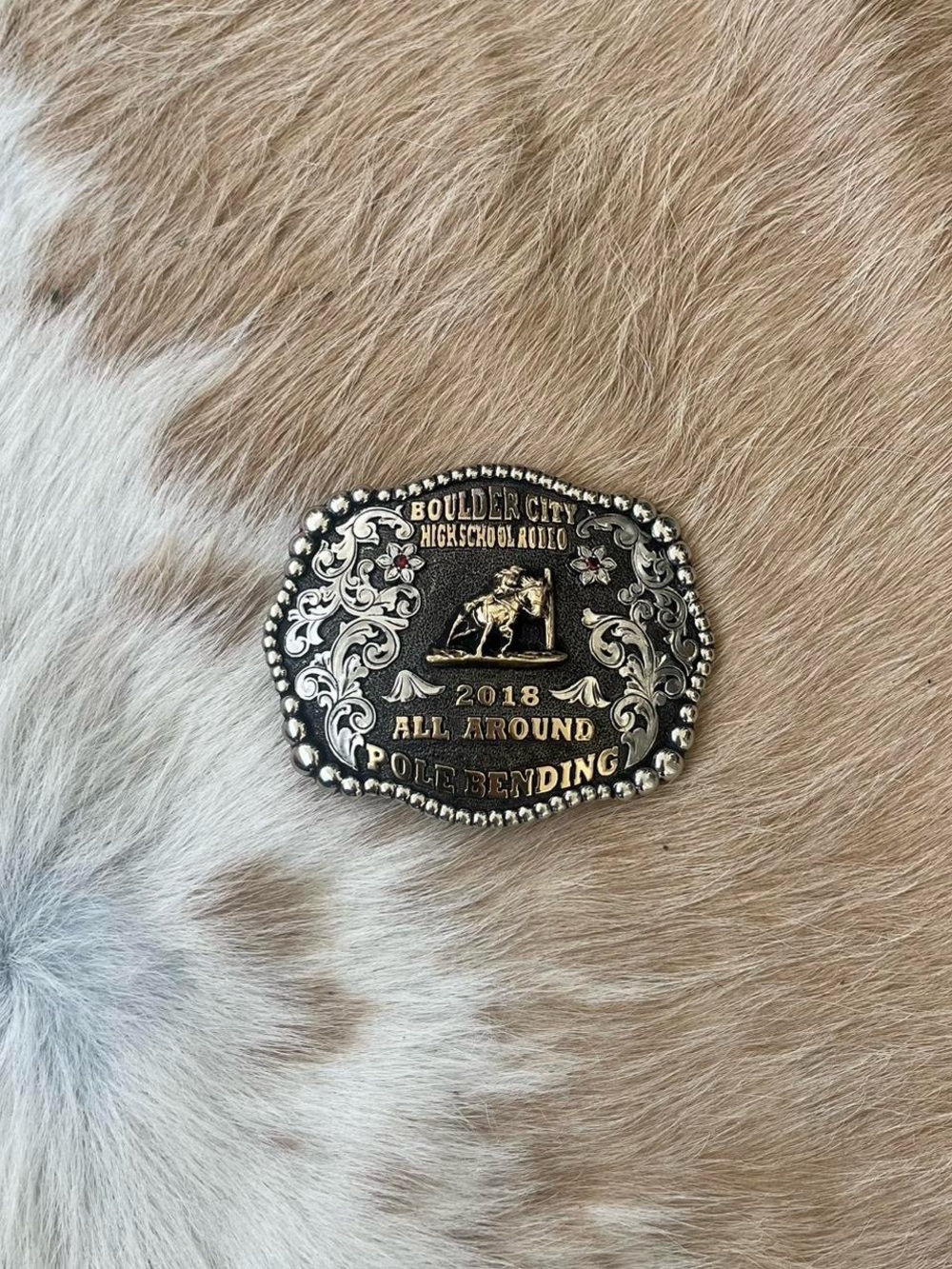 One of kind rodeo belt buckle